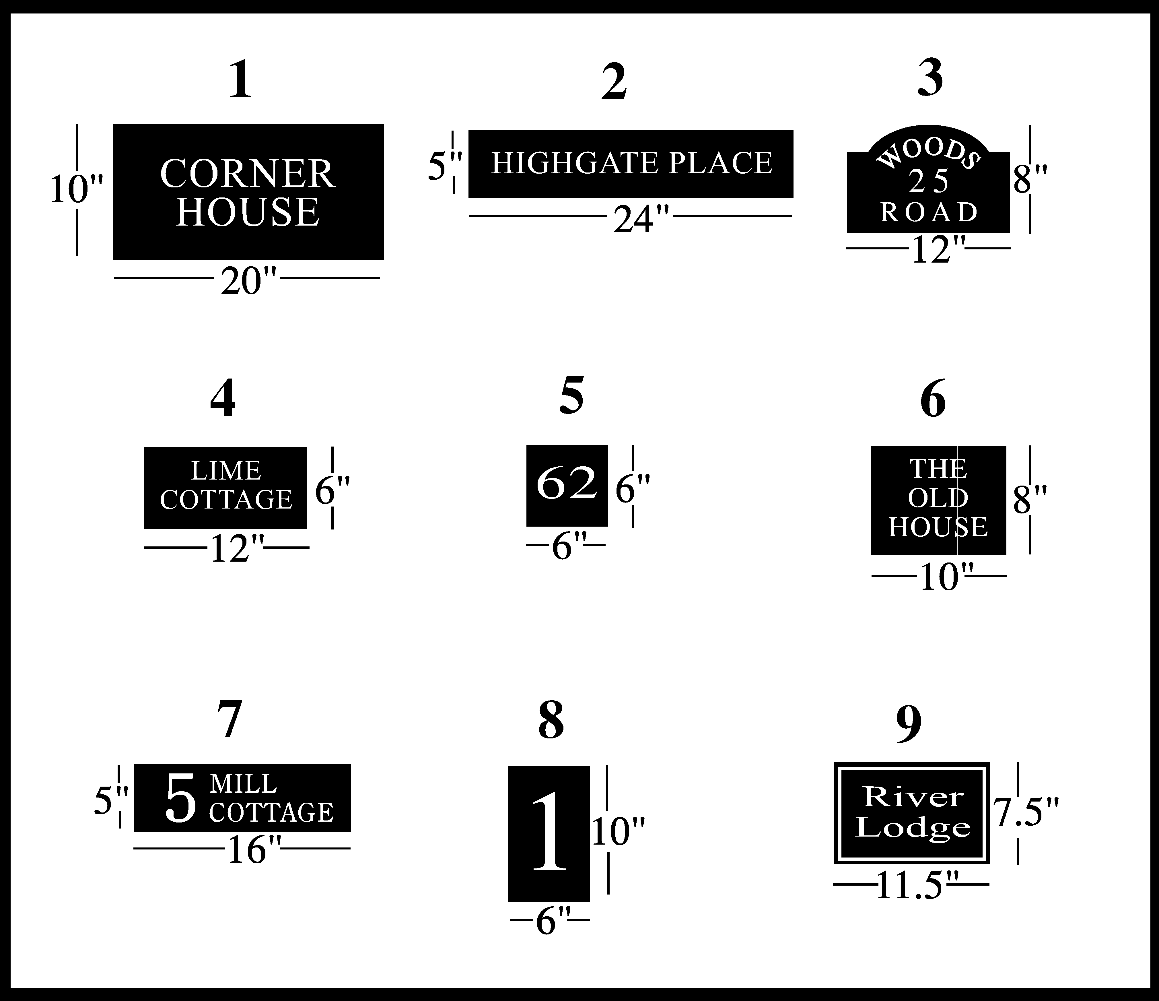 House Sign Shapes and Prices
